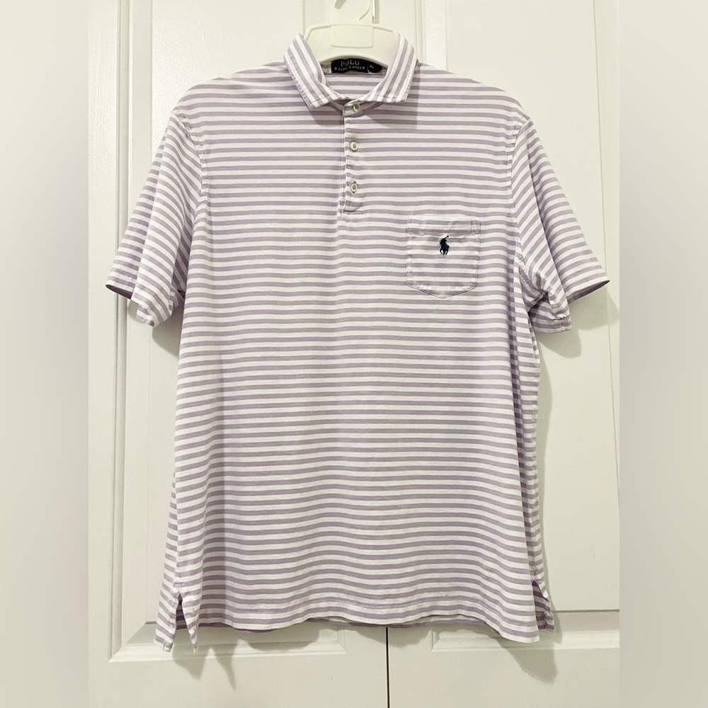 Polo Ralph Lauren Polo Shirt Mens Size XL Classic Stripe Cotton Collar Top